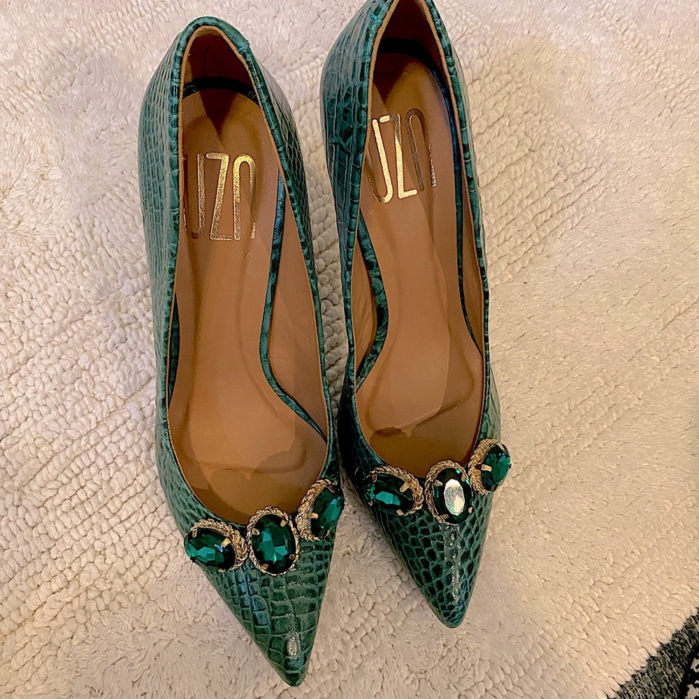 UZA faux croco green shoes